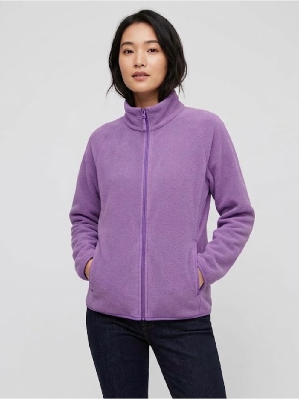 Uniqlo Women’s Lavender Full-Zip Teddy Fleece Jacket 1161